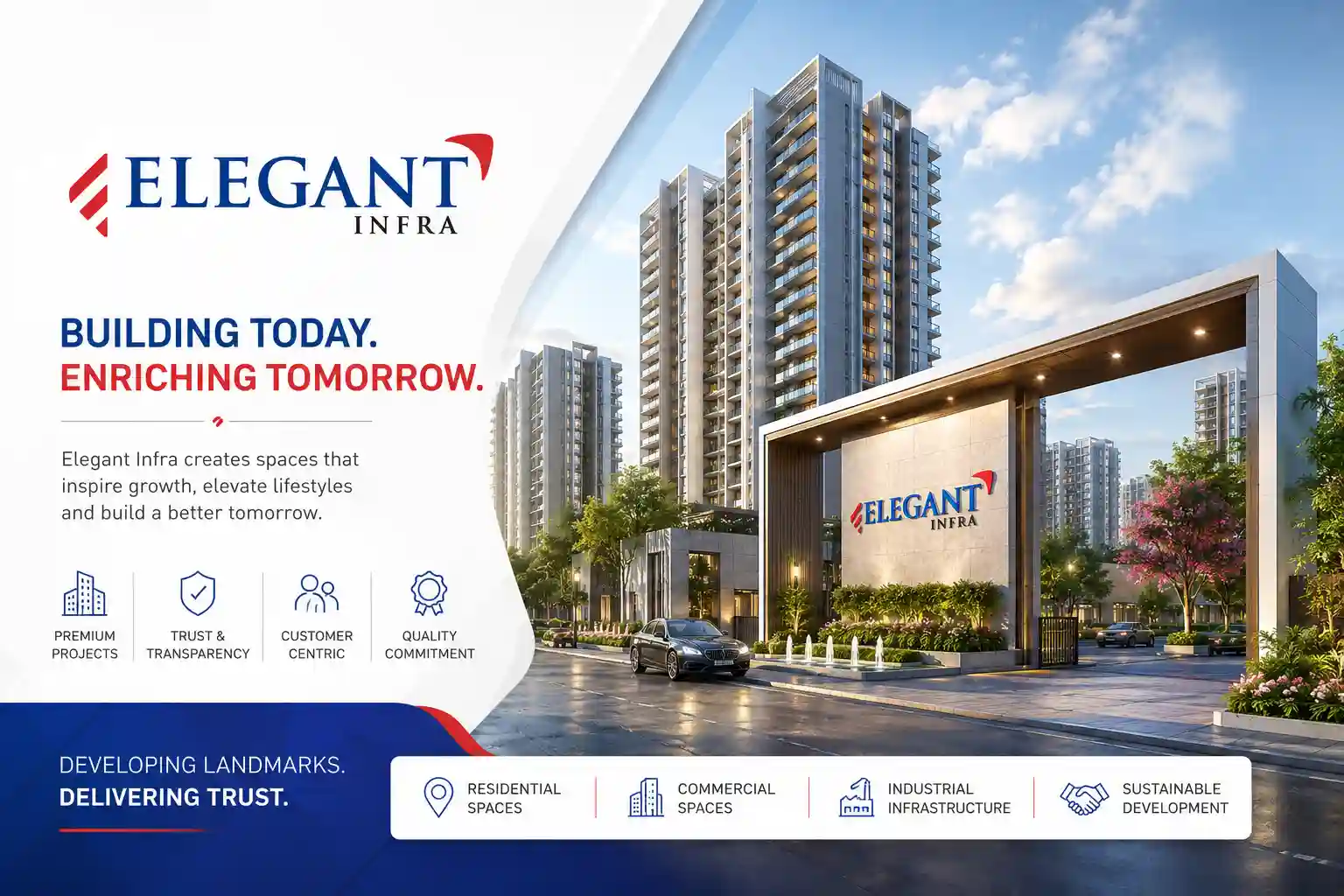 Elegant Infra Official Logo for Kollur Hyderabad Projects