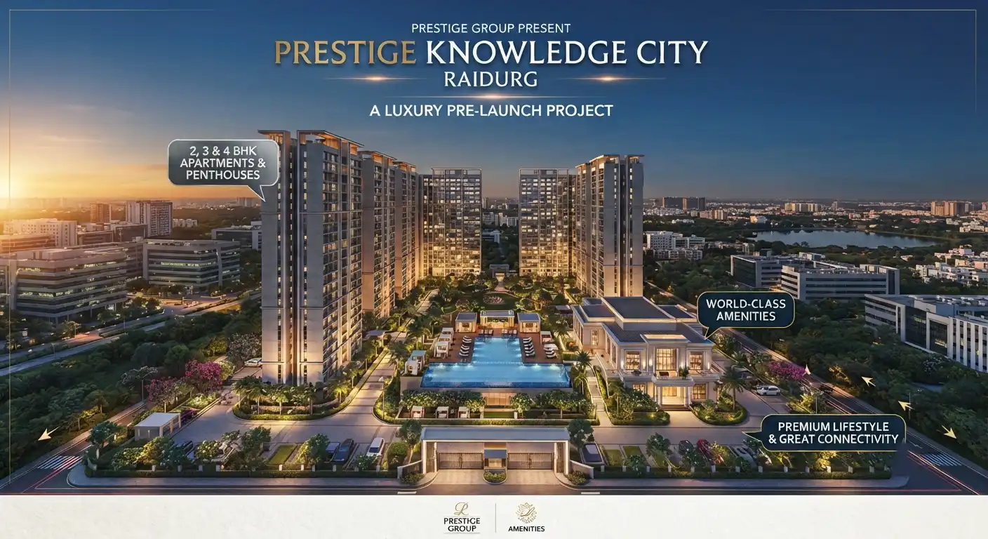 Luxury 3 BHK apartment at Prestige Knowledge City Raidurg Hyderabad - artist impression